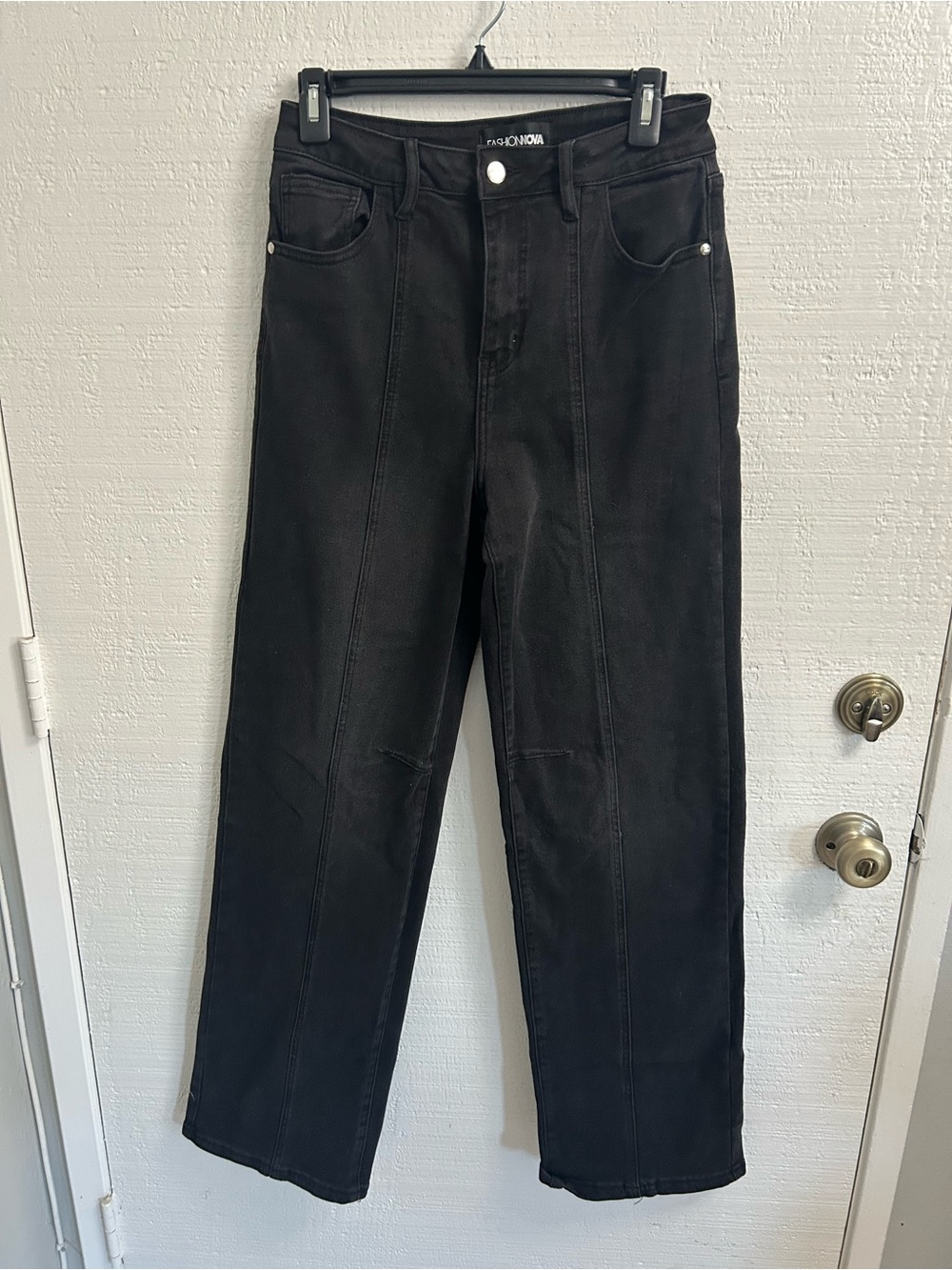 Fashion Nova Black Flare Wide-Leg Jeans